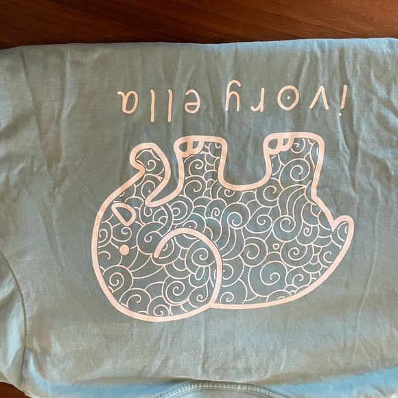 Ivory Ella Fit Doodle Long Sleeve Tee in Stillwater XXS - Picture 3 of 8